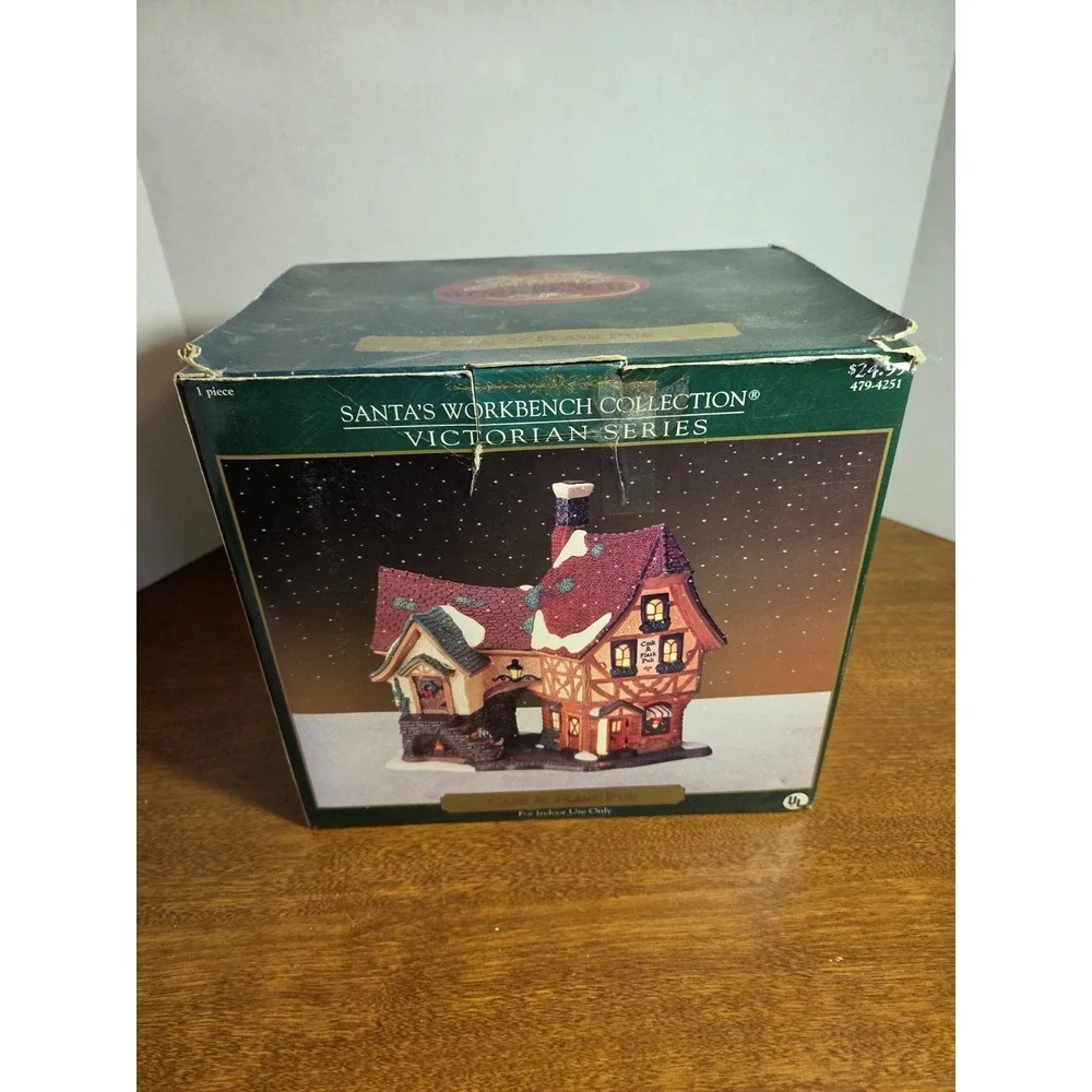 1999 Santa's Workbench Coll.  Victorian Ser. Cask & Flask Pub Orig Box No Light
